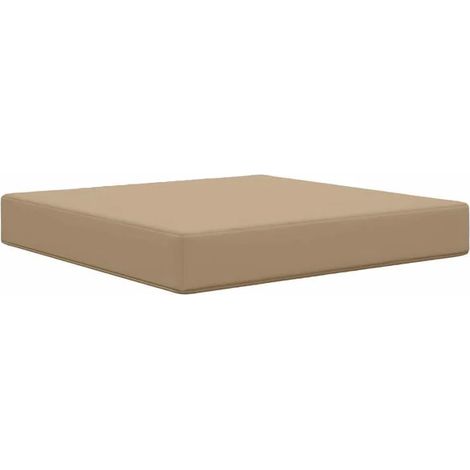 Coussin de canapé d'extérieur gris-brun, 60 x 60 x 8 cm, polyester. (1/5)