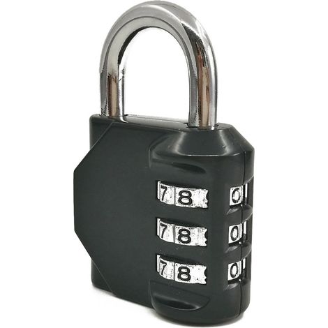 Cadenas à combinaison extérieur résistant aux intempéries (noir), cadenas à combinaison créatif en alliage de zinc avec tête de taureau pour porte d'entrepôt, 3 combinaisons (1/4)