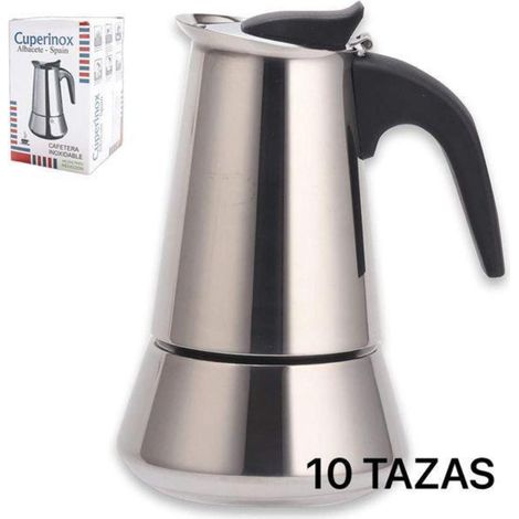 10 tazas cafetera expres acero inox para induccion cuperinox