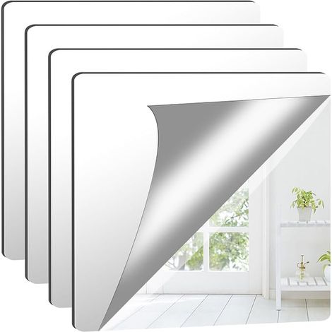 Miroir de carrelage autocollant flexible sans cadre - 26x26cm (1/5)