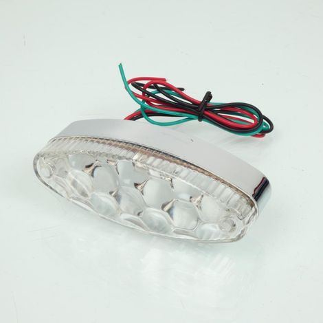 replay rücklicht oval verchromt 9 led 12v cabochon transparent