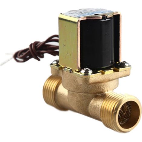 1pcs 1 sur 2 3 sur 4 Laiton électrovanne électrique 12v 24v 220v Interrupteur de débit d entrée d eau for vanne de Chauffe Eau (1/5)