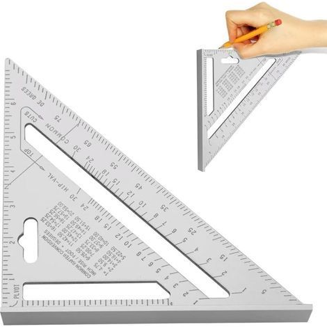 pair 7 Pouces Équerre Triangle Règle d'Angle, Équerre en Aluminium Mesure du Triangle Règle de Triangle en Aluminium (1/5)