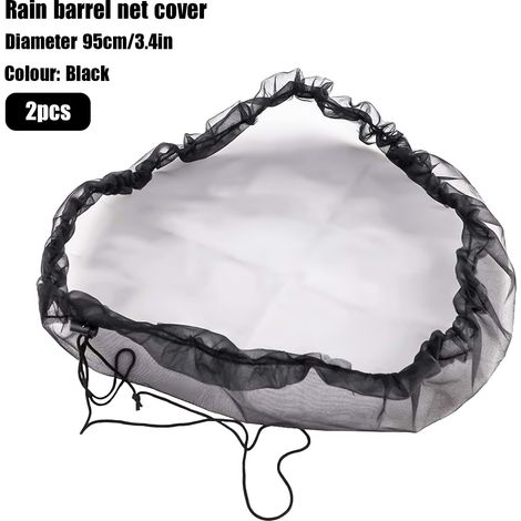 Rete protettiva per serbatoio dell'acqua piovana, 2 pezzi, per barile dell'acqua piovana, 95 cm, antipolvere, antifoglie, antizanzare (1/4)