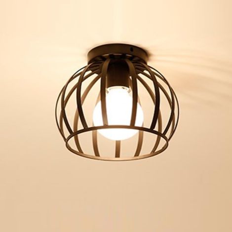 STOEX Lampada da Soffitto Industriale in Metallo Plafoniera Retrò Nero Ferro per Corridoio, Ingresso, Passaggio, Portico, Camera da Letto (1/5)