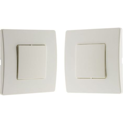 Interrupteur va-et-vient sans fil blanc – Poussoir pour installation rapide – Bornes à vis robustes – Compatible avec toutes installations électriques (1/5)