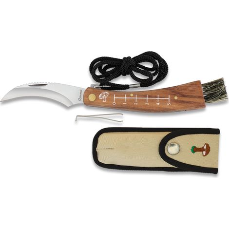 Set de cuchillos para setas Martinez Albainox mango curvo cepillo cuerda