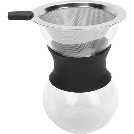 Cafetière à Drip en Verre Réutilisable avec Filtre Acier Inoxydable, 200ml (1/5)