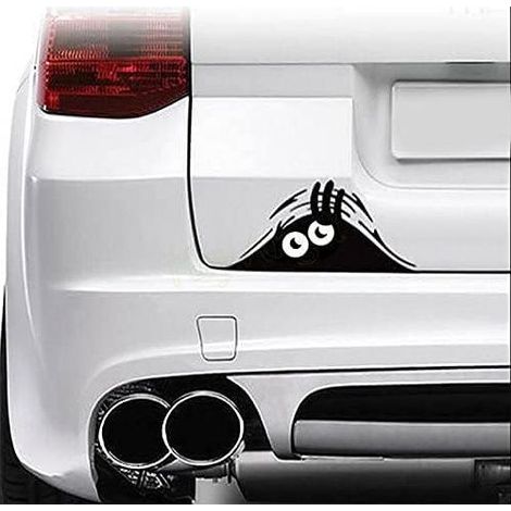 3D Cartoon Funny Peeking Monstre en Vinyle Autocollant de Voiture Motif emblème Badge