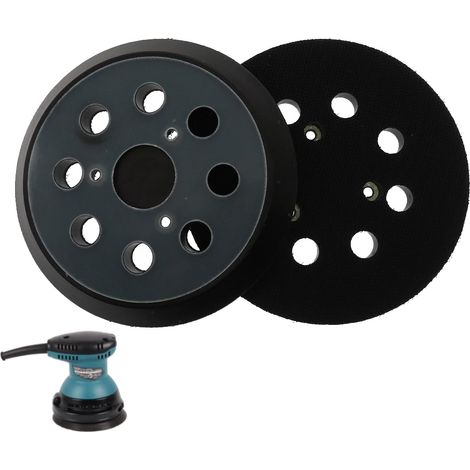 Plateau de Ponçage 125mm 8 Trou, Patin de Remplacement Velcro pour Ponceuse Excentrique, Disque de Ponçage de Remplacement Universel, Compatible avec O5010 BO5030K BO5031K (1/5)