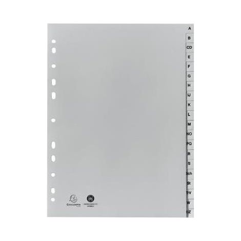 EXACOMPTA A-Z Register Exacompta Forever® DIN A4 Polypropylen grau 20 Registerblätter (1/3)