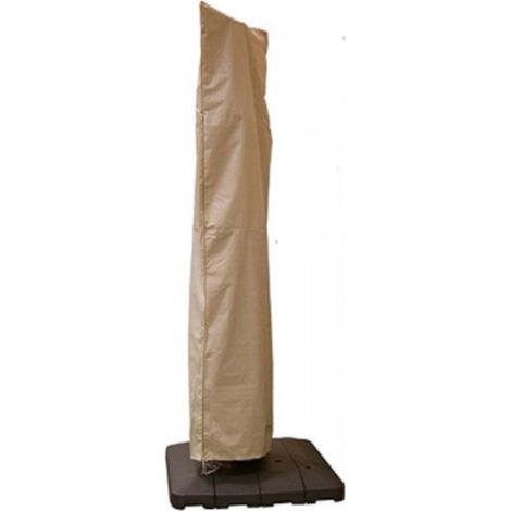 Housse de parasol imperméable - Pour parasol sur pied - Tissu Oxford 210D - Imperméable - Housse de parasol - Kaki - 190 x 50 x 30 cm - Avec fermeture éclair (1/3)