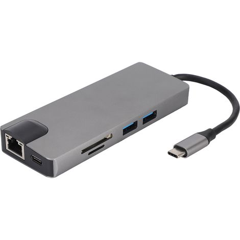Hub USB-C vers Ethernet, 2 Ports USB 3.0, HDMI et Lecteur de Cartes pour PC Portable (1/5)