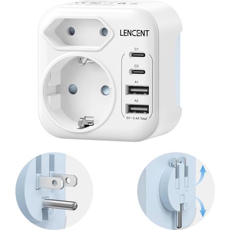 Adaptateur Prise USA Adaptateur Prise Canada Americaine US Adaptateur de Voyage Type B Adapter Chargeur pour États-Unis New York Canada Mexique Thailande Republique Dominicaine (1/5)