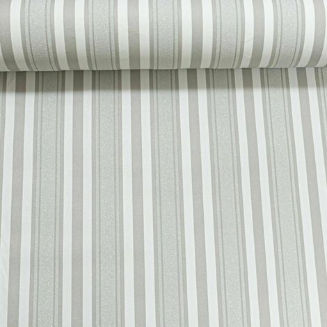 Glitter Striped Grey White Silver Paste The Wall Textured Heavy Vinyl Wallpaper (1/4)