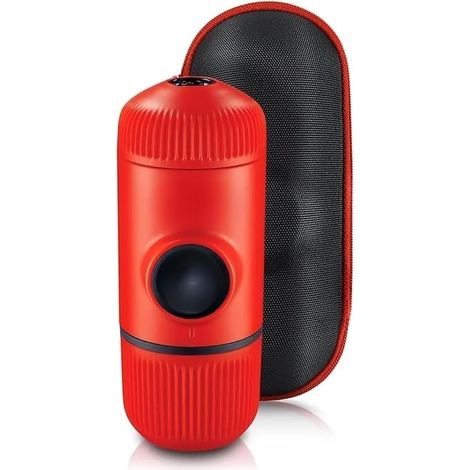 Cafetière manuelle portable, rouge, pour voyage et randonnée (1/3)