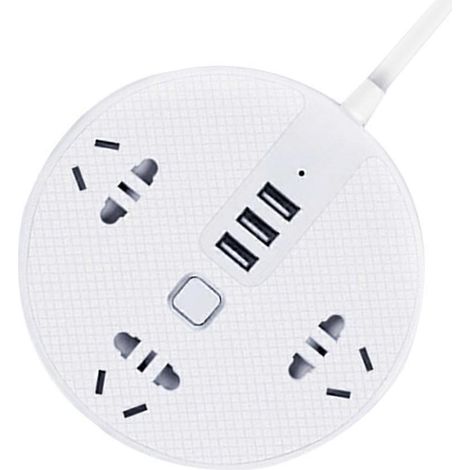 Prise murale multifonctionnelle pour escalade, adaptateur universel, panneau de brassage USB, prise AU originale (blanche)-White (1/2)