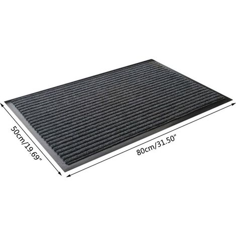 Rutschfeste Eingangsmatte, saugfähige Fußmatte, Küchenmatte vor der Spüle, graue, staubdichte Eingangsmatte 50 x 80 cm (1/4)