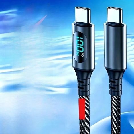 Lot de 3 câbles de charge ultra-rapides Type-C vers Type-C de 2 m de long, 6 A 120 W, compatibles avec Xiaomi et Samsung (1/5)