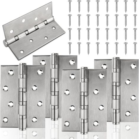 Paumelles De Porte pour les portes, Inox Paumelles De Porte, Charnière Invisible à billes Avec 32Pcs Vis Pour les fenêtres et les armoires Placard (1/5)
