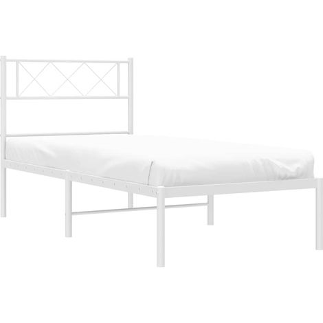 Giroletto con Testiera Metallo Bianco 100x200 cm vidaXL (1/5)