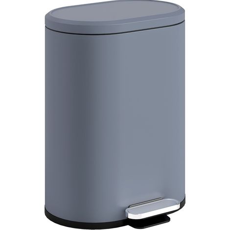 Pattumiera cucina 30 L con pedale e coperchio soft-close, metallo grigio, 36,5 x 31 x 61 cm (1/5)
