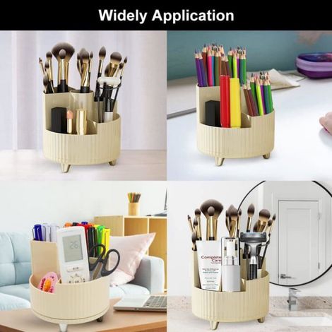 Organisateur de cosmétiques de maquillage, organisateur de beauté à rotation 360 - Blanc (1/4)
