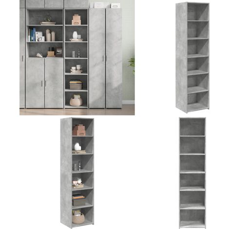 Highboard Betongrau 45x41x185 cm Holzwerkstoff - Sideboard - Hochschrank - Wohnzimmermöbel - Holzwerkstoff - Graue Farbe - Home & Living (1/5)