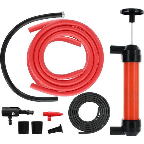 1 ensemble de pompe à Siphon à aspiration manuelle avec buses d'air, pompe à huile manuelle avec deux tuyaux, Kit de Siphon pour huile/liquides en cas d'urgence (1/5)