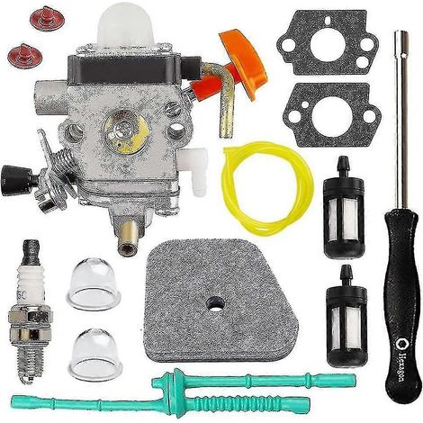 Kit de carburateur compatible avec les débroussailleuses Stihl FS90, FS110, HT101, FS130, FS100, KM110R, KM130, HL100, HT100, FS130R, FS87, FS100R et HL90. (1/4)