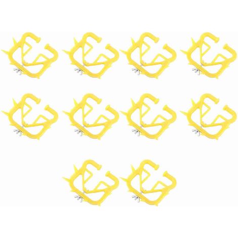 Épine de nez de vache en plastique épais, 10 pièces, empêche la succion du lait, sevrage des veaux pour le bétail de ferme (jaune) (1/5)