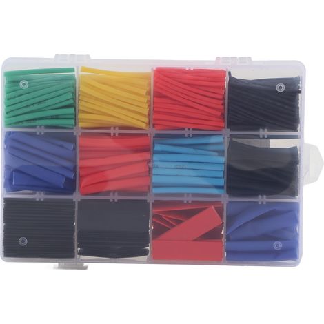 Kit de 750 gaines thermorétractables 2:1 en PE pour câbles électriques, assortiment de gaines et enrouleurs de fils (1/5)