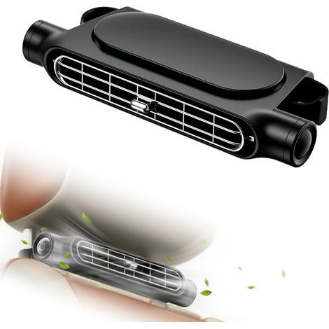 Ventilateur de Siège Auto 3 Vitesses – Double Ventilateur Puissant pour Sièges Avant et Arrière, Portable et Compact pour Voiture, SUV, Camion, Camping-car (Noir) (1/5)