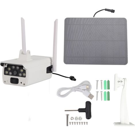 Caméra de surveillance solaire sans fil WiFi, vision nocturne couleur, étanche extérieur, détection de mouvement (1/5)