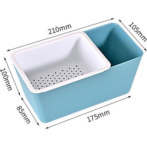 Sonew boîte de stockage de collations Organisateur de collations en plastique, récipient de vidange meuble rangement Rouge Bleu (1/5)
