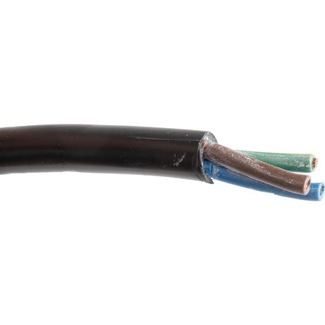 Câble d'alimentation RS PRO 3G1,5 mm², gaine PVC Noir, 100m ( Prix pour Bobine de 100 Mètres )