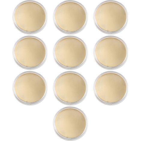 10 Rohlinge zum Gravieren, 40 mm Durchmesser, mit schützender Acryl- (Messing-) Box (1/5)