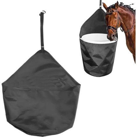 Sac à Foin pour Chevaux Filet - Noir, 1 Pièce, Sacs d'alimentation Chevaux, Convient Recevoir des Seaux D'aliments, D'aliments de a Cheval Panier Anti Fourbure Mangeoire (1/5)
