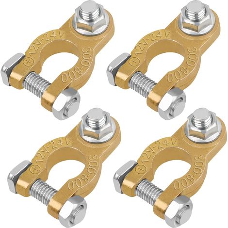 CCYKXA 12v Battery Terminal 2 Pair, 12v M8 Bolt Battery Terminal, 12v Car Copper Battery Connector, Leisure Battery Terminals with Anti-corrosion Pad for Cars, Trucks, Caravans