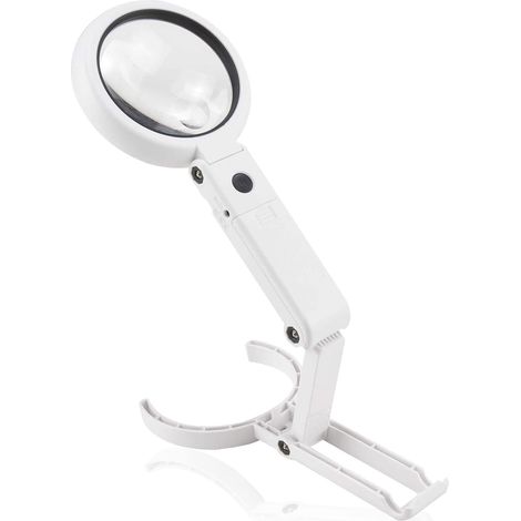 Loupe éclairante portable sur pied 5X 11X avec 8 LED