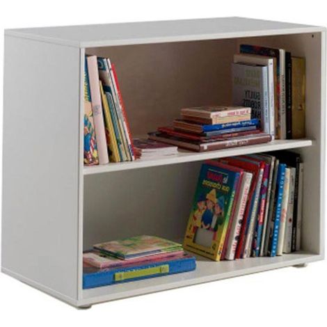 Bibliothèque Enfant en Pin "Pino" 85cm Blanc