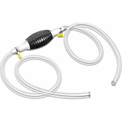 2M Fuel Pump Hose, Manual Fuel Transfer Pump with 2 Hose Clamps for Petrol, Liquid Oil, Water and Aquariums (1/5)