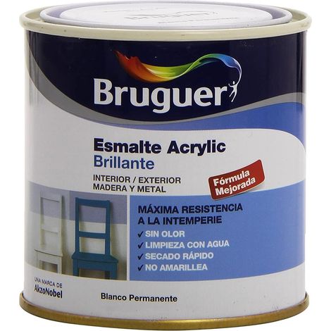 Émail Acrylique Multisurface Permanent Blanc Brillant 0,250L 5160638 BRUGUER (1/3)