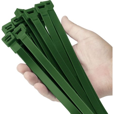 Bridas para cables autoblocantes, reutilizables y resistentes a los rayos UV, 30 cm (verde jardín) (1/5)