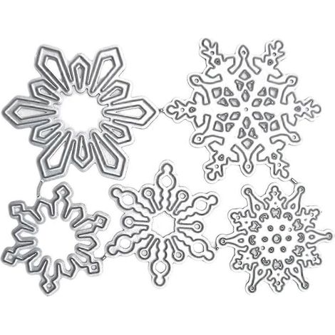 5-teiliges Set Schneeflocken-Stanzformen, verschiedene Designs, Schneeflocken-Prägeformen