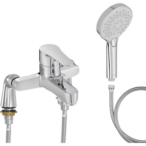 Mitigeur baignoire JACOB DELAFON July + pommeau de douche Metro + flexible de douche métal + colonnettes Idro'Flex (1/4)