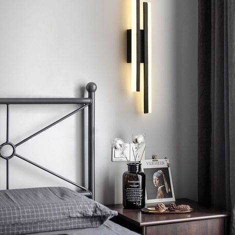 Moderne LED-Wandleuchte aus schwarz/goldenem Acryl, drei Farbtemperaturen, dimmbar – Innenbeleuchtung für Schlafzimmer, Badezimmer, Flur und Treppenhaus