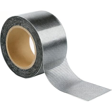 Ruban de réparation pour moustiquaire - 5 cm x 5 m - Noir et blanc - Autocollant - En fibre de verre - Pour moustiquaire - Étanche - Forte adhérence - Kit de réparation pour fenêtre, porte (1/5)