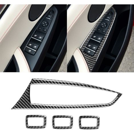 (Type C) Compatible avec BMW X3 F25 X4 F26 : interrupteur de lève-vitre en fibre de carbone, cadre de panneau de commande, autocollants décoratifs et accessoires intérieurs. (1/5)
