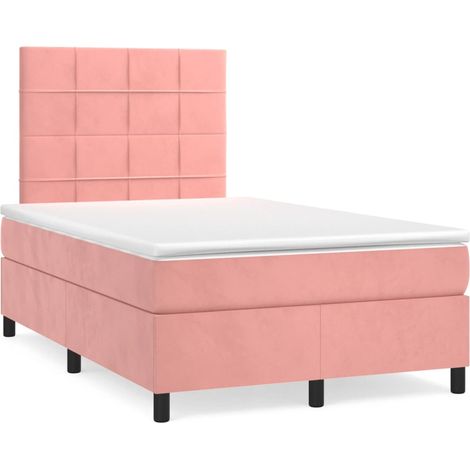 Boxspringbett mit Matratze Rosa 120x190 cm Samt